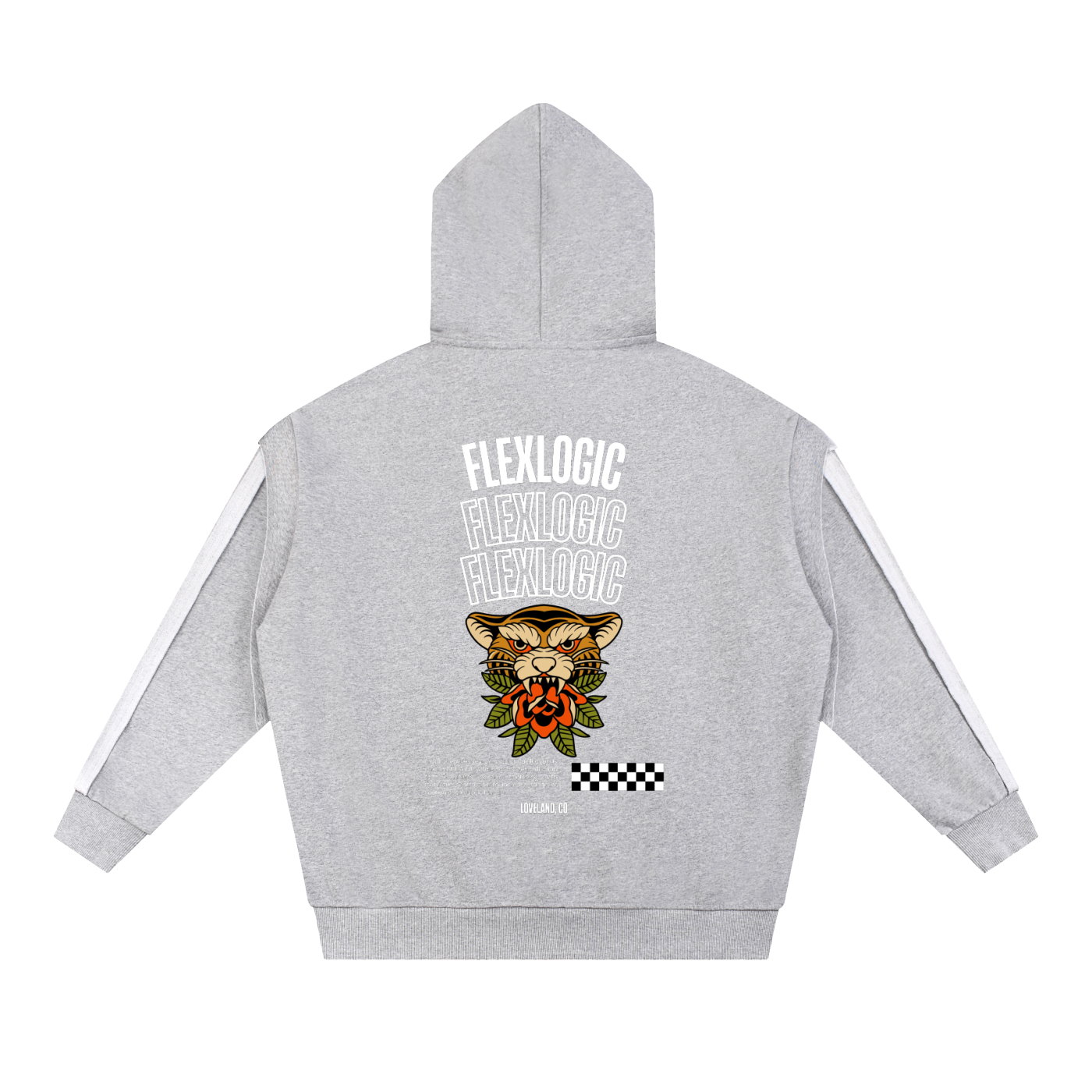 Contrast Tape Raw Edge Double Layered Zip Hoodie